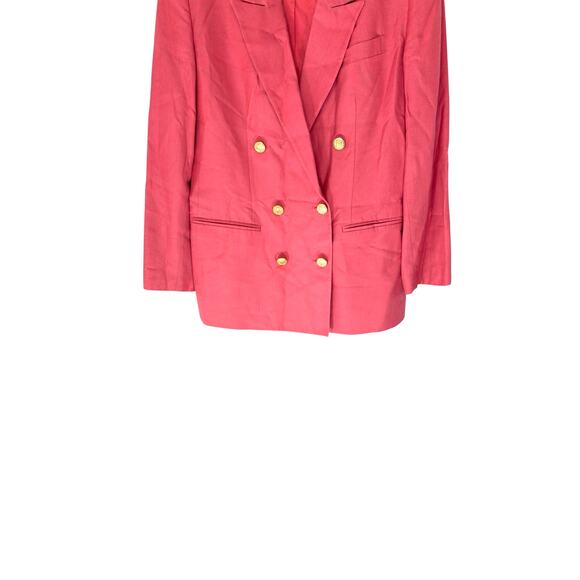 Talbots Blazer Pink Double Breasted Gold Button Vintage Office Work Size 6 - Picture 5 of 14
